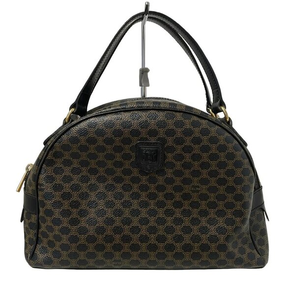 CELINE Macadam - Black Brown PVC Leather Handbag 375-053125 - Picture 1 of 9